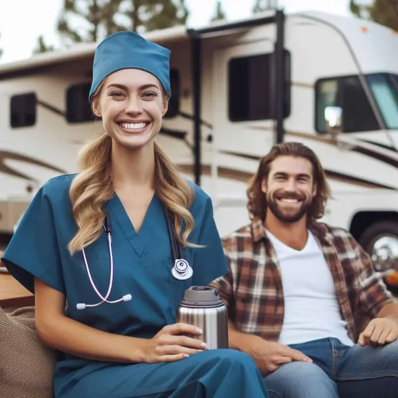 Smiling traveling nurse