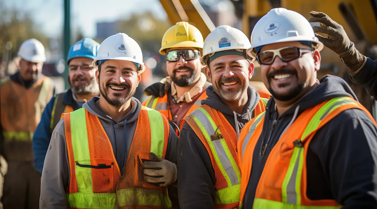 Construction workers on a job site near Austin, Texas