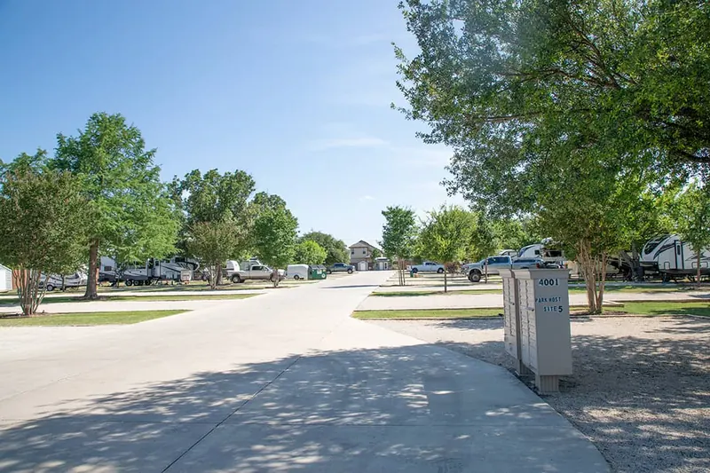Onsite guest mailboxes at Austin RV Park
