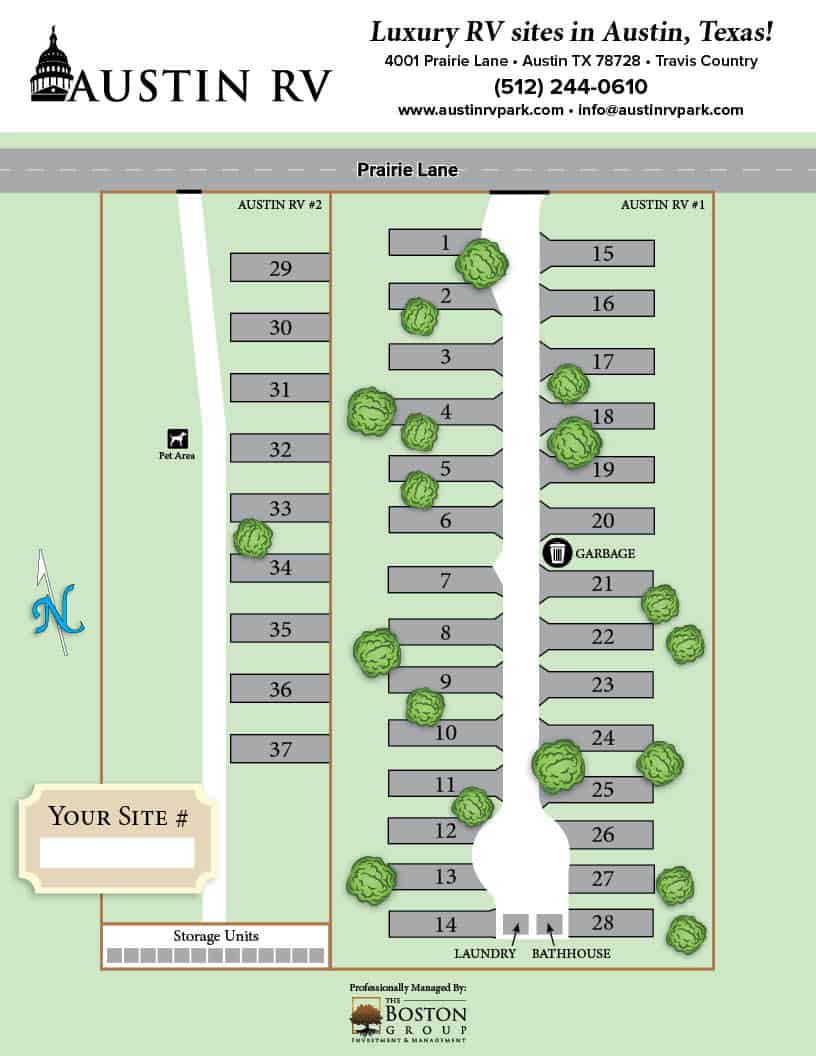 Austin RV Park Map