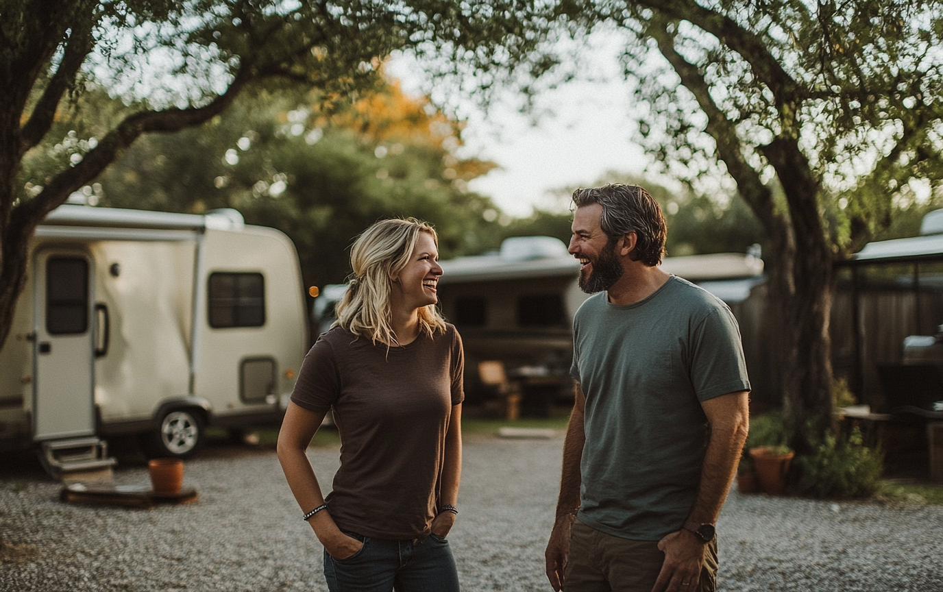 a couple talks about austin rv park